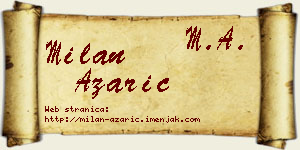 Milan Azarić vizit kartica